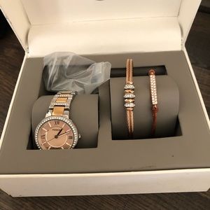 Fossil Women's Stainless Steel Watch Bracelet Set